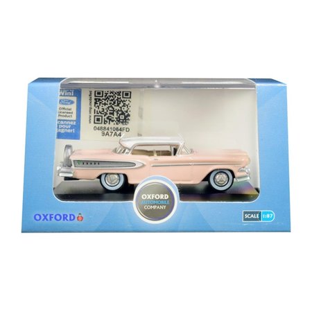 STAGES FOR ALL AGES 1958 Edsel Citation Chalk Pink with Frost White Top 1-87 HO Scale Diecast Model Car ST1340457